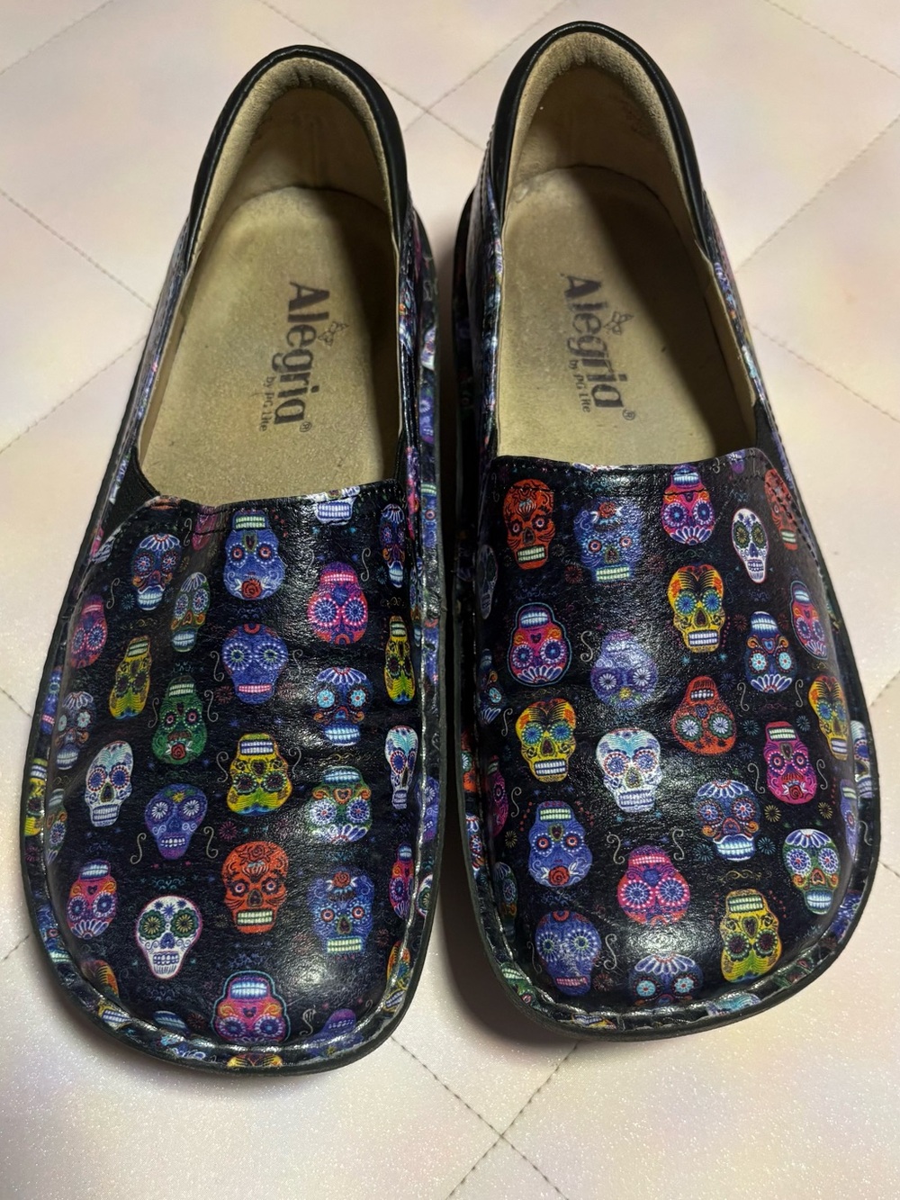 Alegria Debra Professional Slip-On Shoes - Sugar Skulls